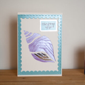 Shell 'Thinking of you' card - purple and silver
