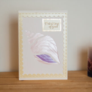 Shell 'Thinking of you' card - pink and purple